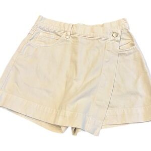 Uniqlo Cream Wrap Skort Shorts – Cotton Lyocell Blend, Size Small